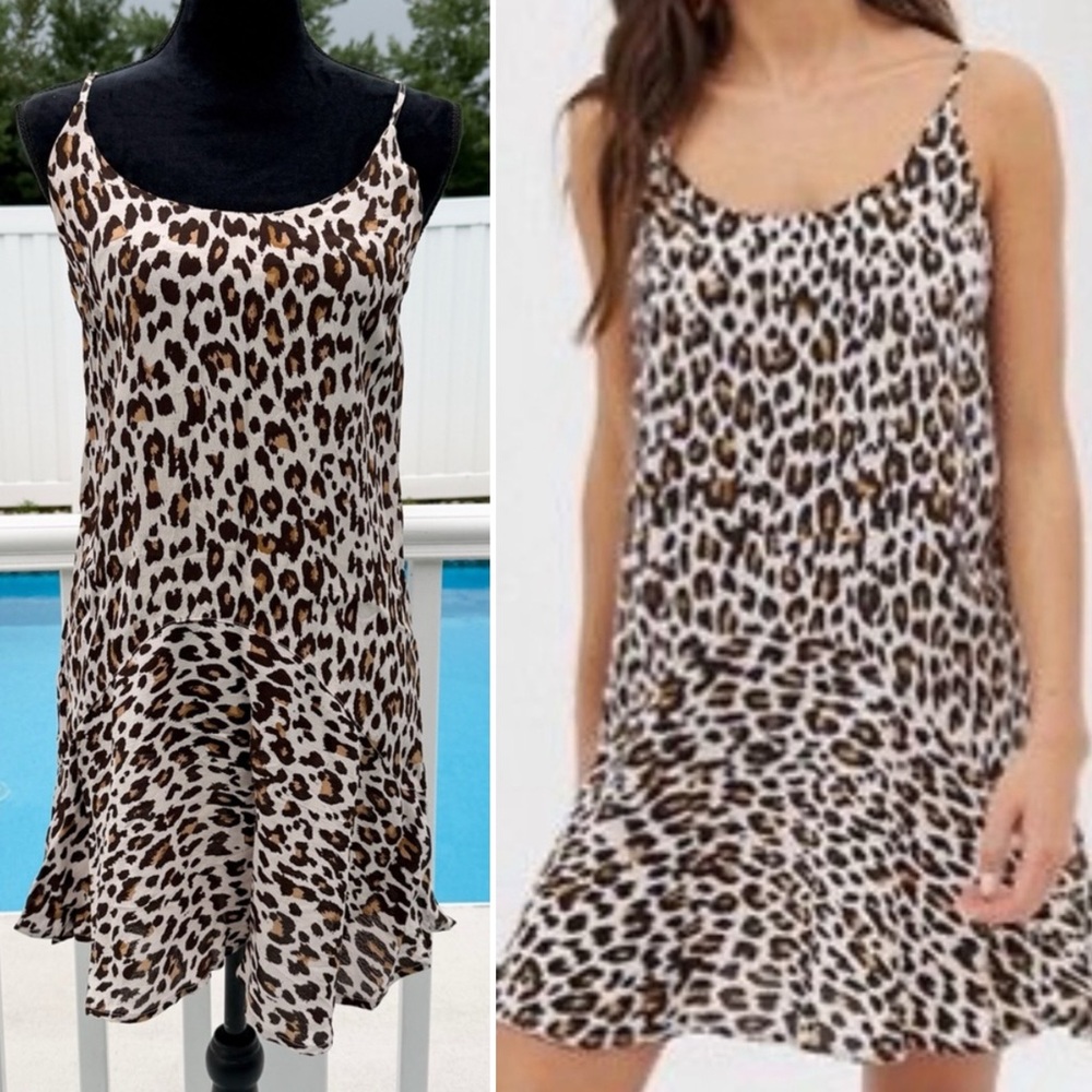 River Island Cami Slip Mini Dress in Leopard Print Size UK 8/US 4